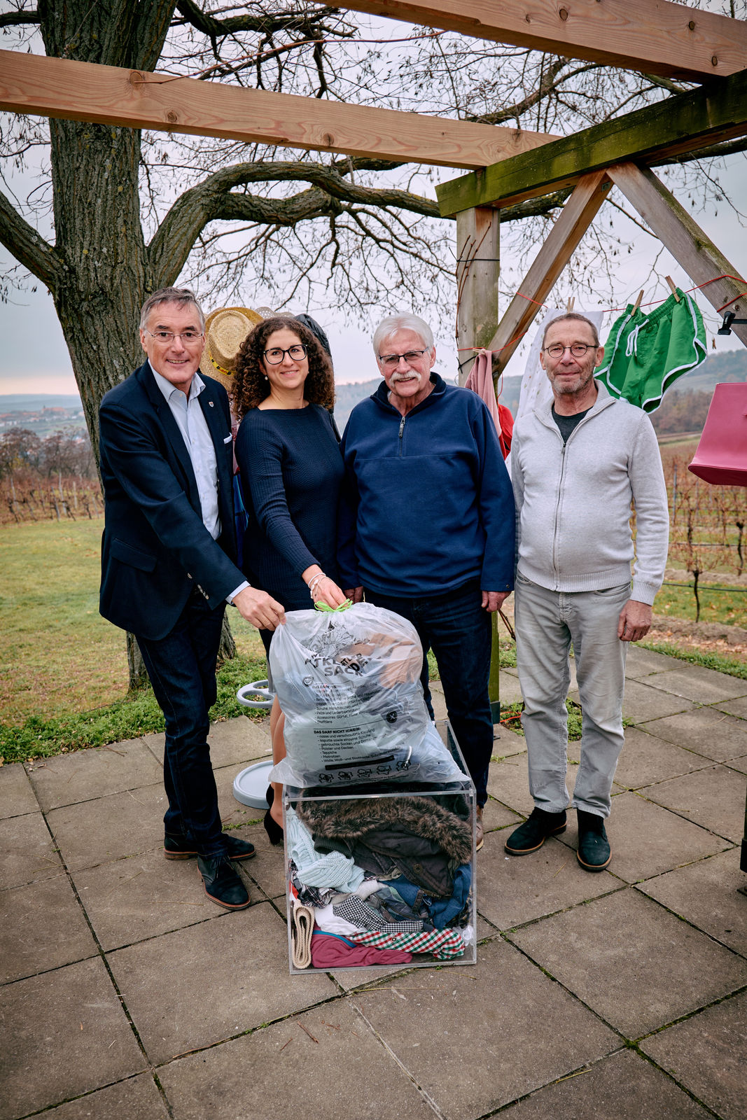 Die Vertreter des G.V.U. Bezirk Gänserndorf bei der Pressekonferenz: Obmann-Stv. Bgm. Ludwig Deltl, GF DI Kathrin Dürr, Obmann Bgm. Ing. Hermann Gindl und der abfallrechtliche GF Dr. Christian Braun.